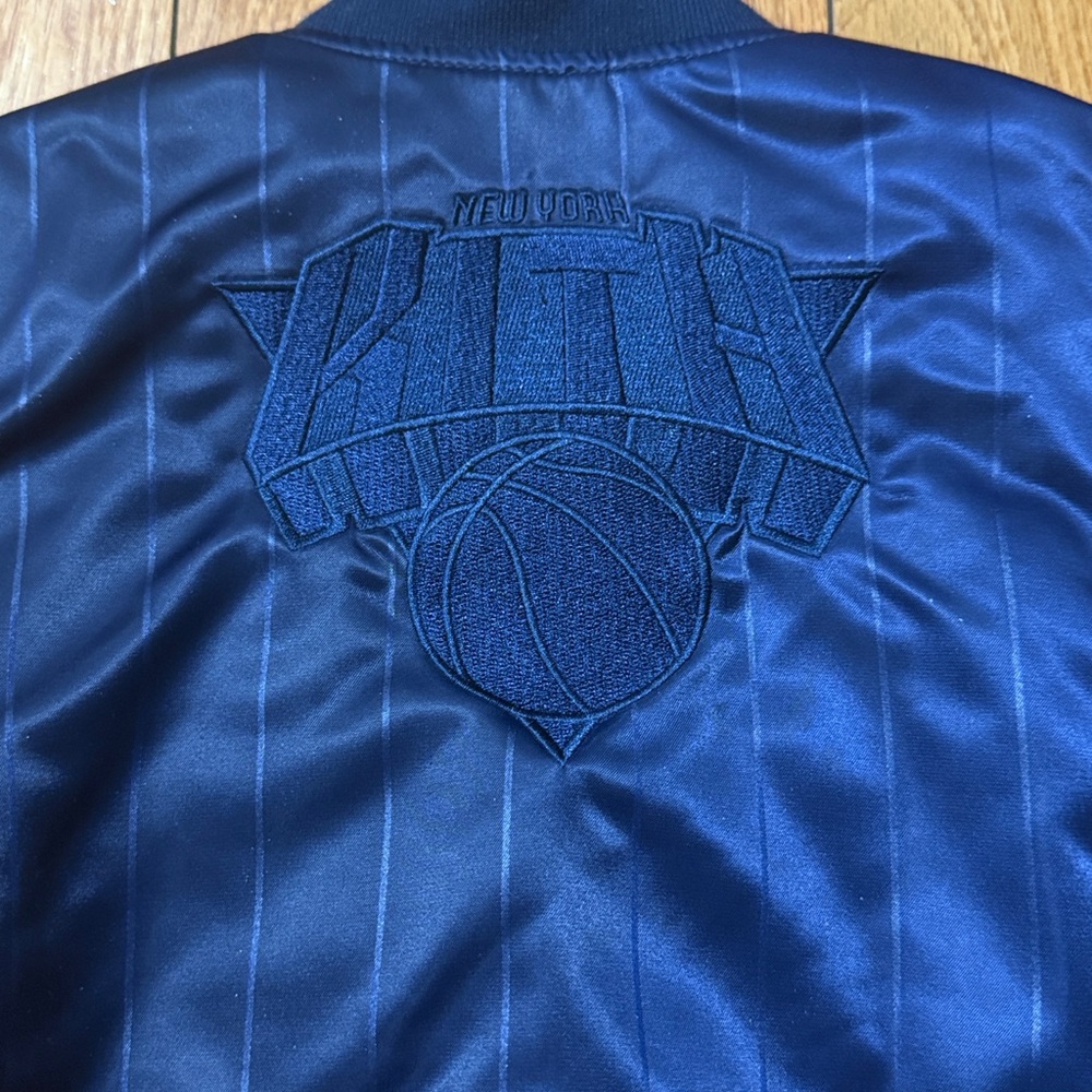 Kith Navy Blue 'New York' Letterman Jacket with Orange Trim - Picture 6 of 6
